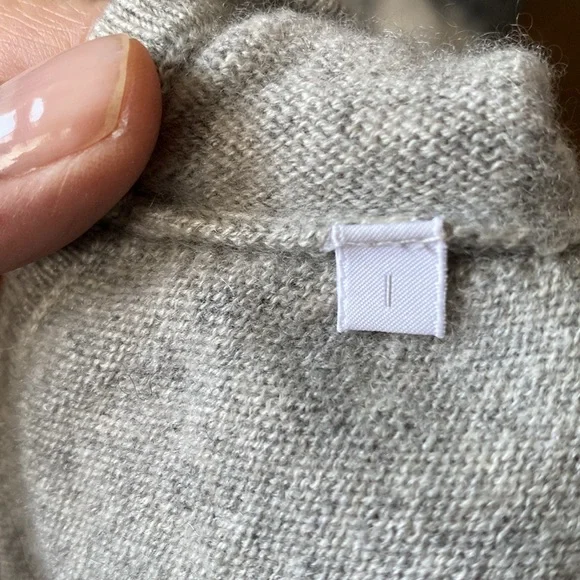 REDUCED FTC 100% (Fair Trade Cashmere) crew pullover sweater heather grey/pink - Picture 10 of 17
